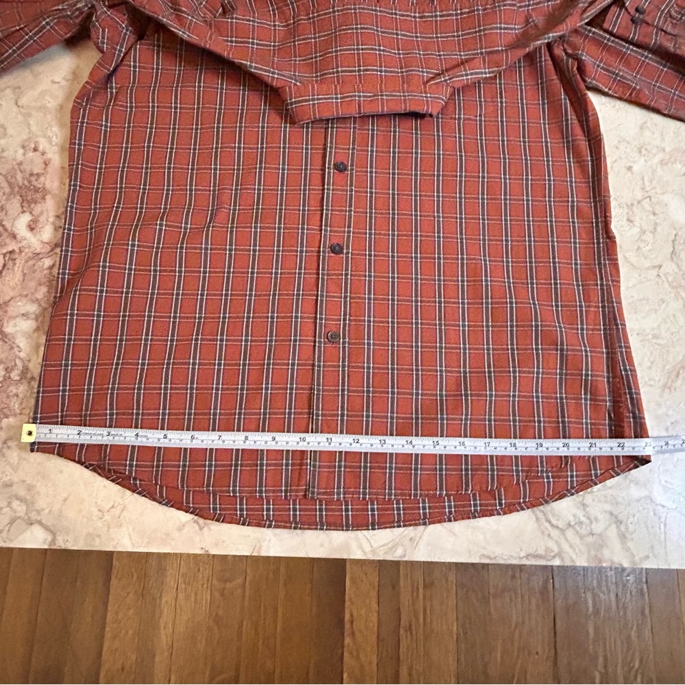 NWT G.H. Bass & Co Men’s Orange Plaid Button Down Shirt Size Large - Picture 4 of 8